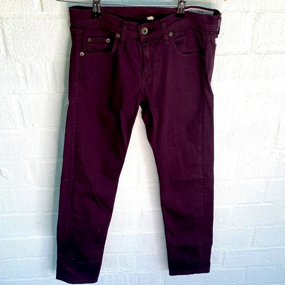 Rag & Bone Low Rise Skinny Purple The Dre Wine Denim Jeans sz 24